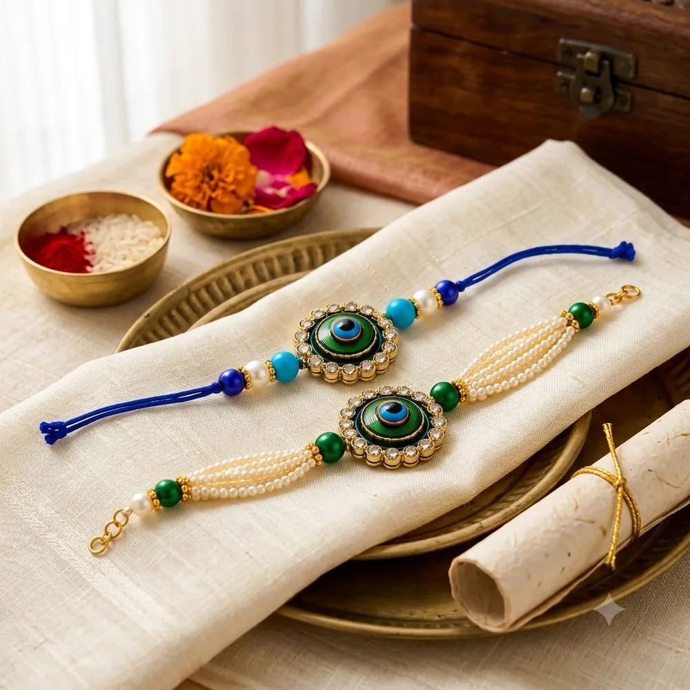 Bhai Bhabhi Evil Eye Rakhi Set with Lumba — ZenkyBox Combo Packs | view 3