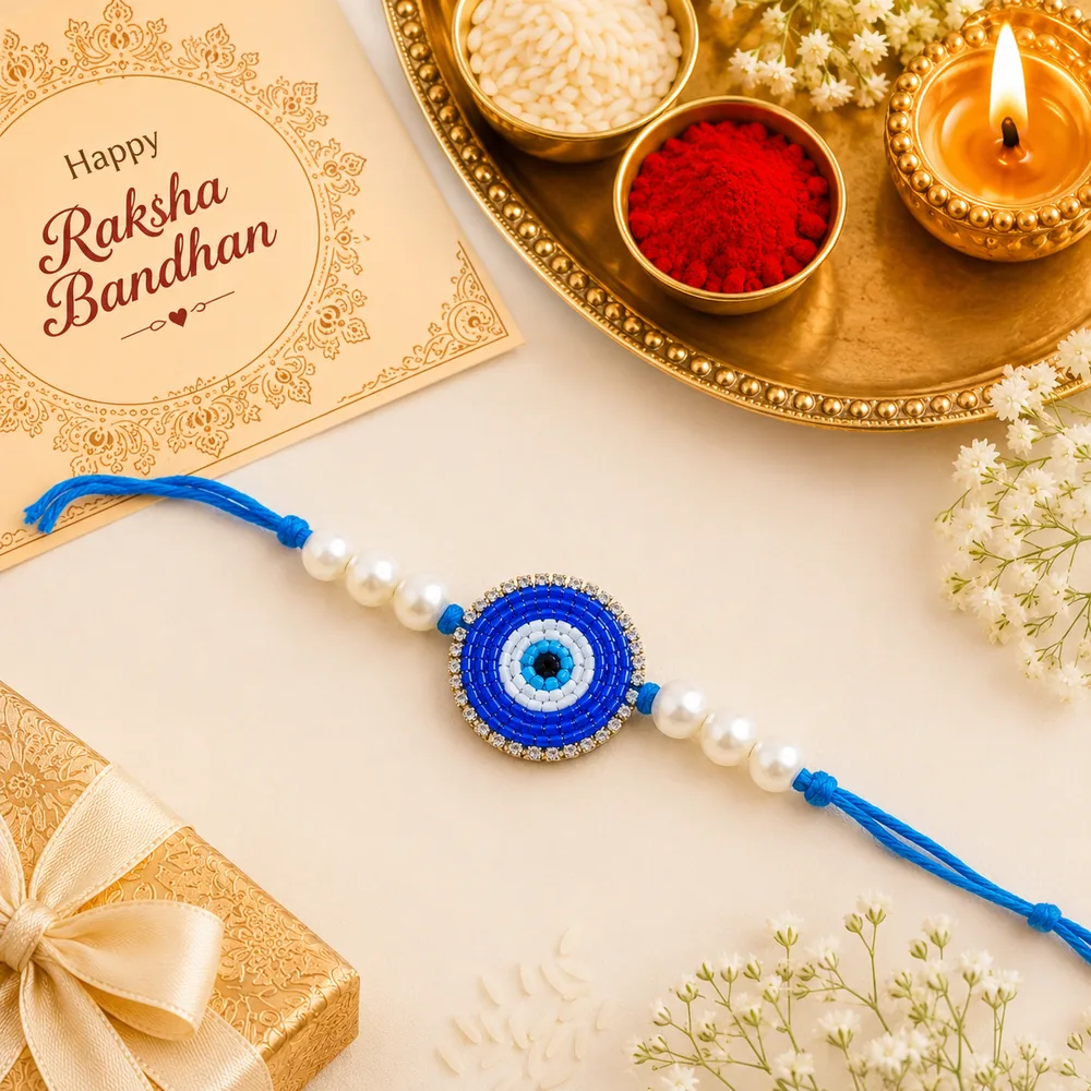 Evil Eye Rakhi Combo with Hanuman Chalisa — ZenkyBox Combo Packs | view 2