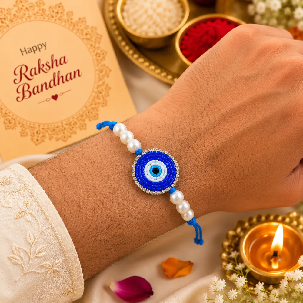 Evil Eye Rakhi Combo with Hanuman Chalisa — ZenkyBox Combo Packs | view 3