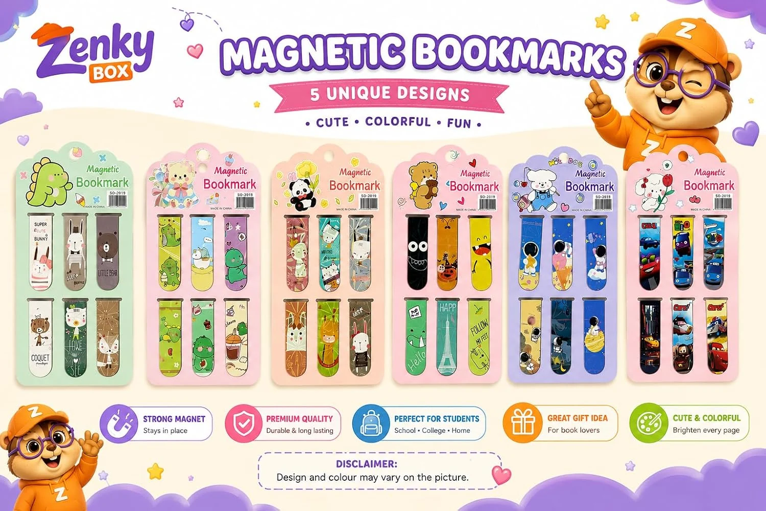 Magnetic Bookmark Set (Pack of 12) — ZenkyBox Stationery | view 2