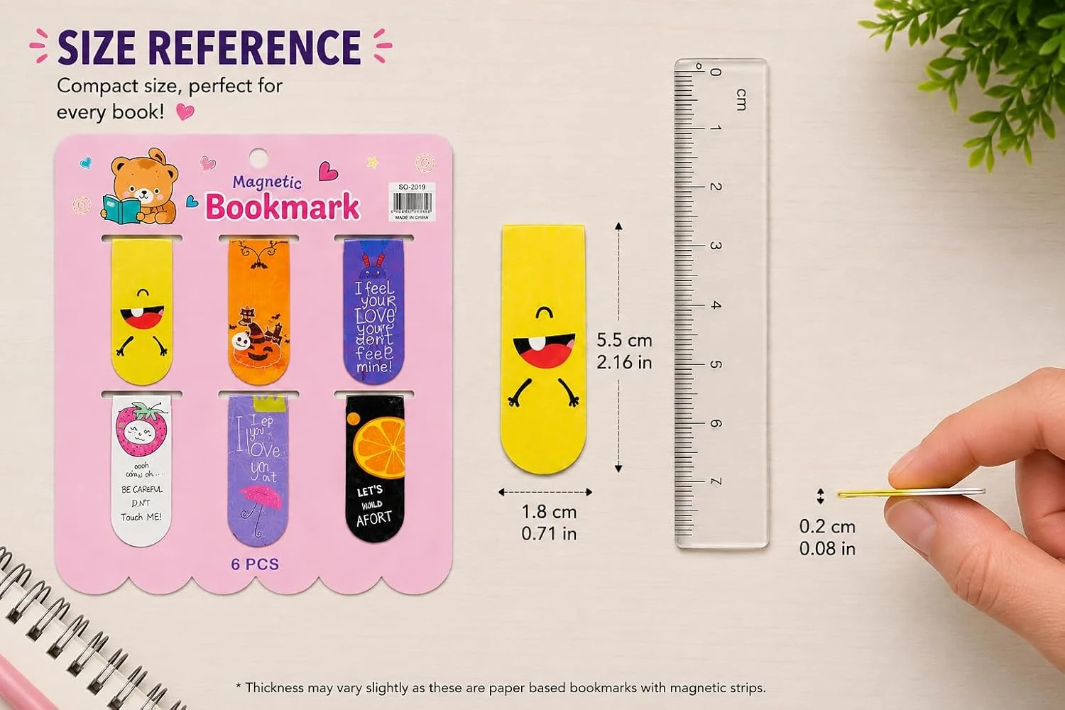 Magnetic Bookmark Set - Dinosaur (6 Pcs) — ZenkyBox Stationery | view 4